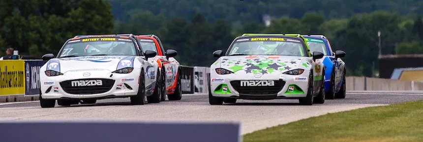 Mazda MX-5 Cup official close-finishes editorial photograph
