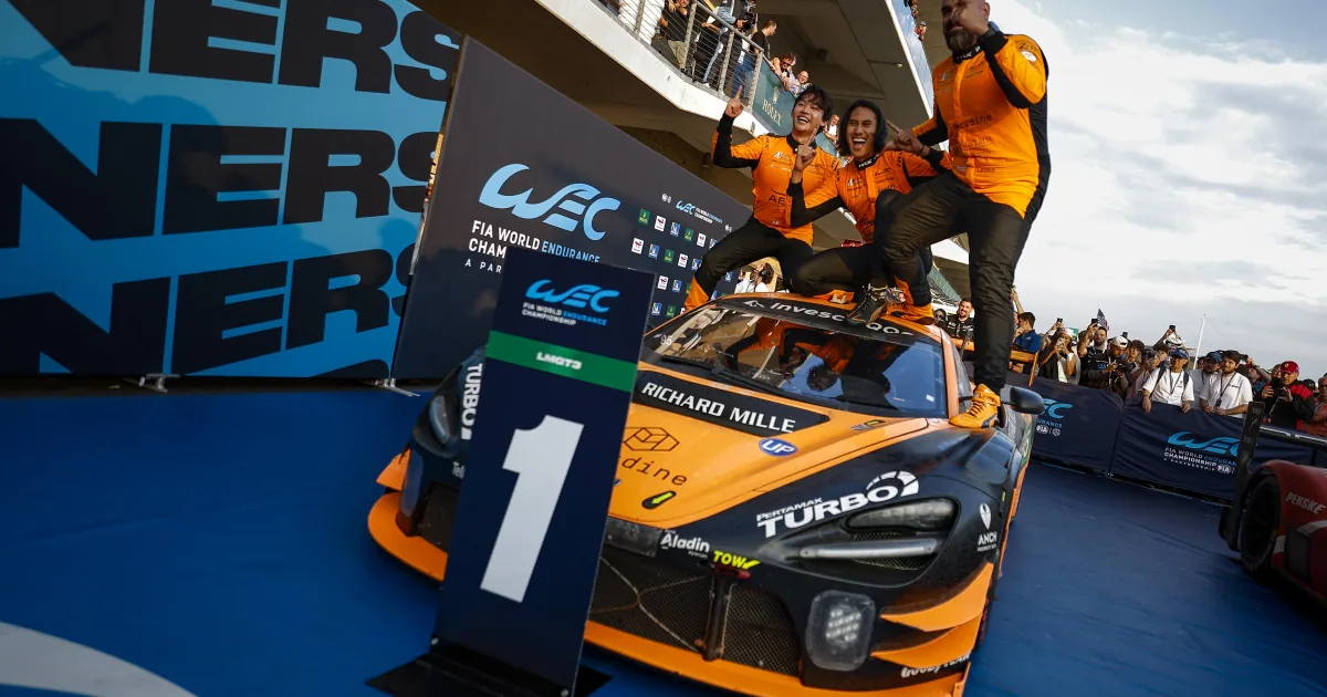 McLaren LMGT3 race car in FIA WEC official editorial photograph