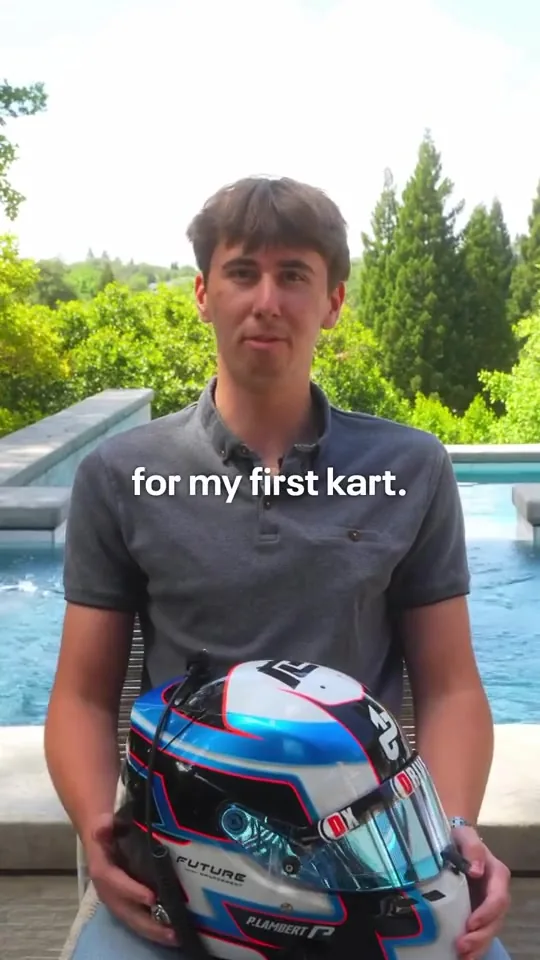 Preston Lambert with his racing helmet