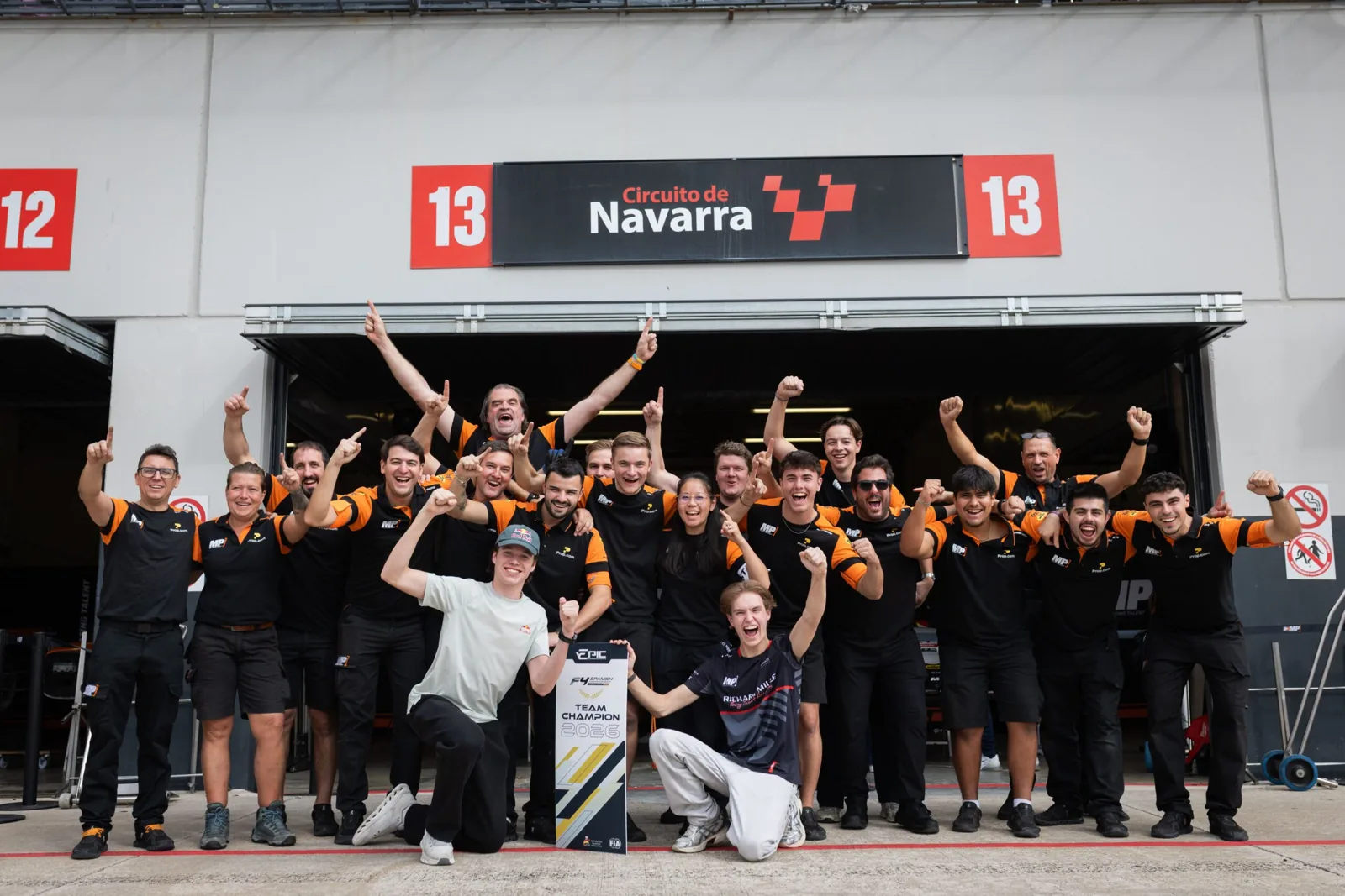 MP Motorsport celebrating the Spanish F4 team title at Navarra