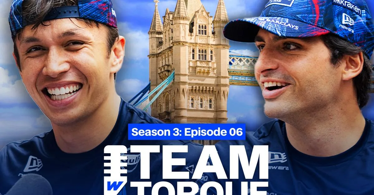 Alex Albon and Carlos Sainz in the Team Torque London episode artwork
