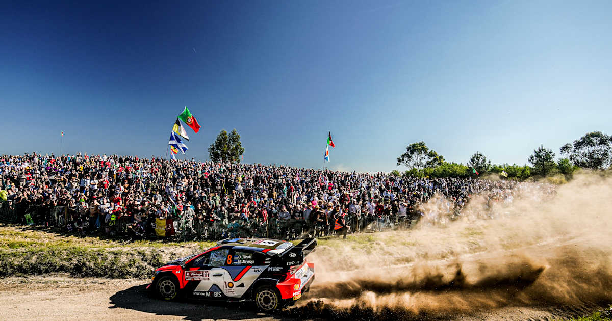 WRC official editorial photograph of Ott Tänak in Portugal